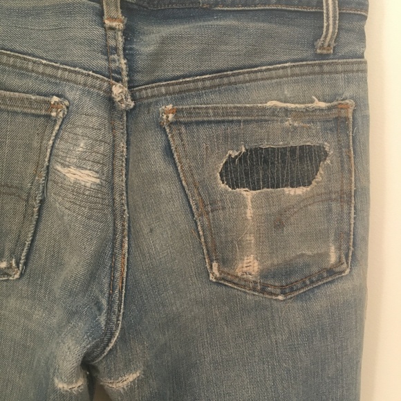 Vintage Distressed Levi's Flare Jeans - Picture 7 of 7